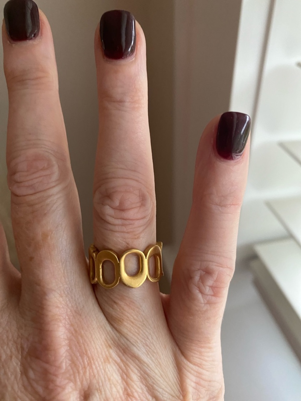 Dean Davidson Crosby Gold Link Ring - Bold Chunky Chain Style - Picture 2 of 5